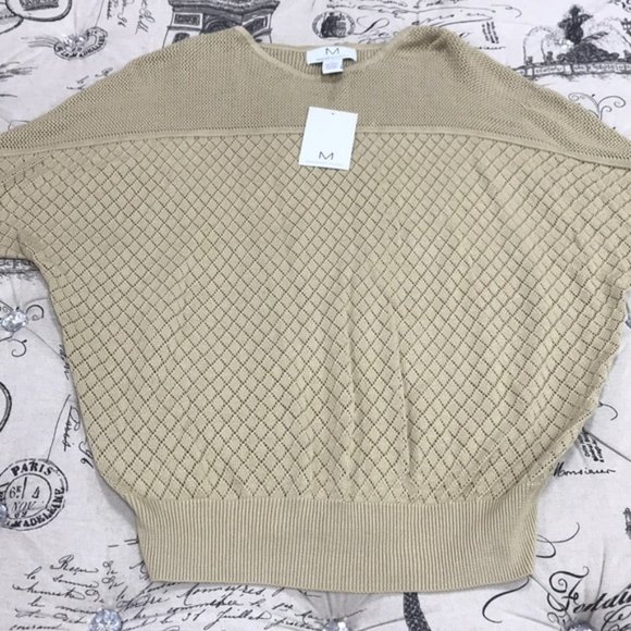 M Magaschoni Elbow Length Dolman Sleeve Pointelle - Picture 4 of 8